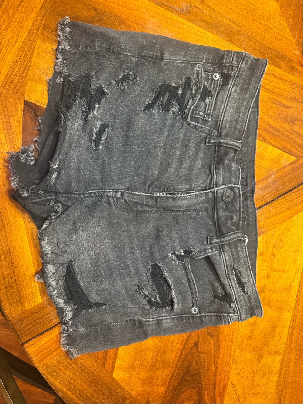 American Eagle Outfitters Distressed Black Jean Shorts